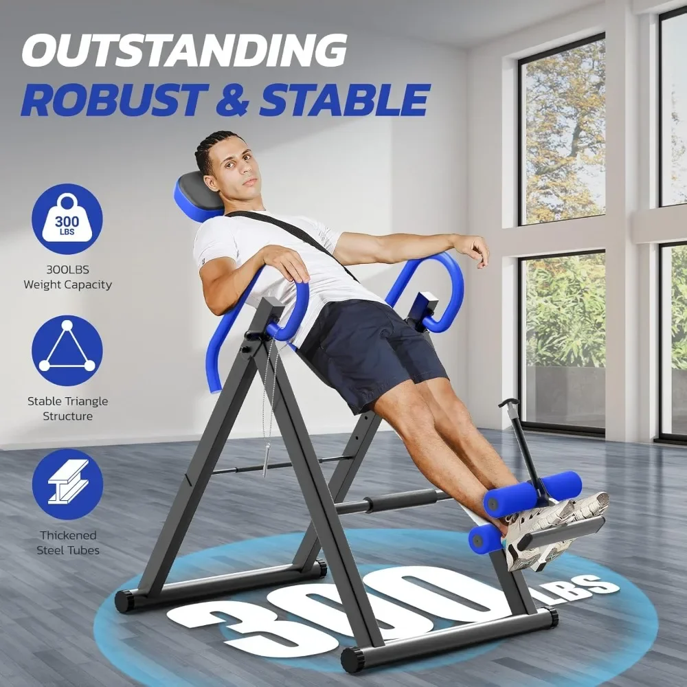 YOLEO Gravity Inversion Table - Heavy Duty with Head Support and Adjustable Safety Belt for Pain Relief and Back Stretching Ther