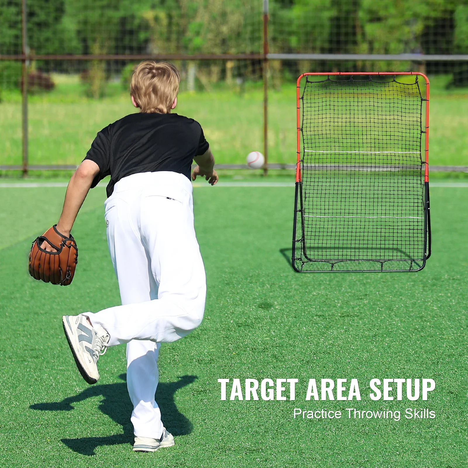 Portable Baseball Rebounder Net for Pitching Practice