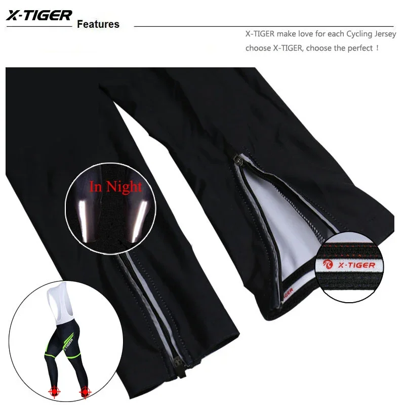 X-Tiger Cycling Long Pants Winter Pro 5D Gel Padded Coolmax