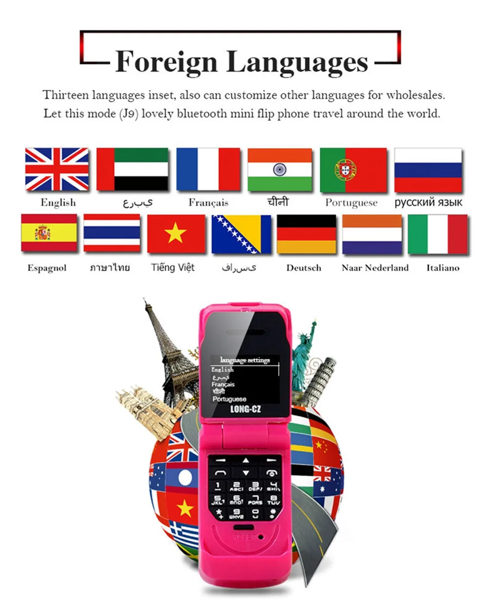 J9 Smallest Clamshell Phone 0.66