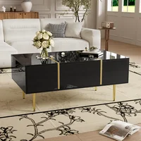 Table basse Table basse rectangulaire Table de salon Table basse rectangulaire moderne haute brillance Table à thé rangement salon 4