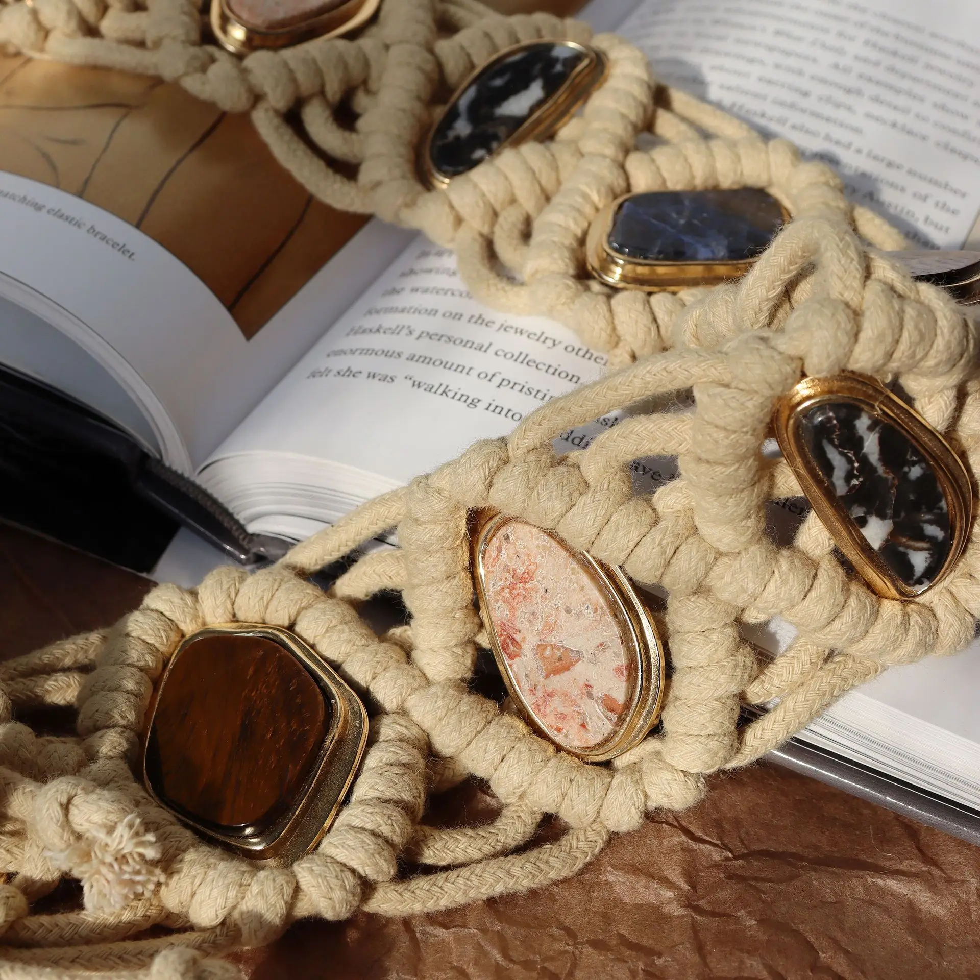 2024  Hand woven belt  women's waist chain ethnic style accessories