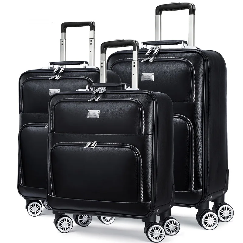 

Business Rolling Luggage Case Password Lightweight Luggage PVC Cabin Rolling Luggage Man Travel Suitcases 360 Silent Wheel