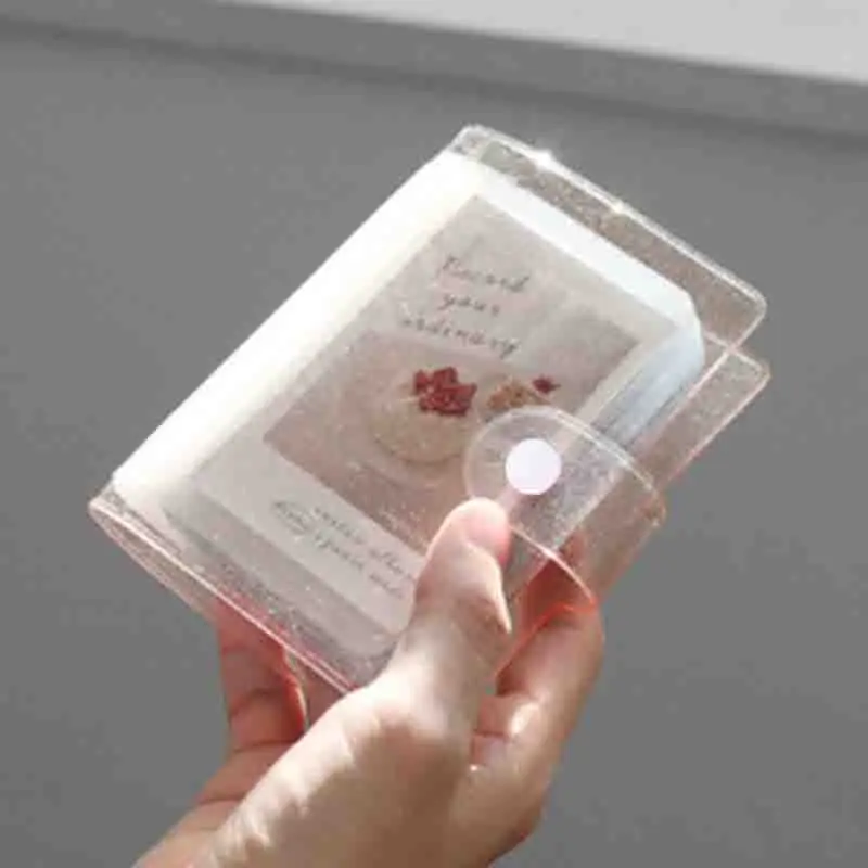 Jelly Color Photo Album Per Mini Card Photo Sticker Album Mini Photo Album Photo Instax Album Porta Carte Glitter Trasparente