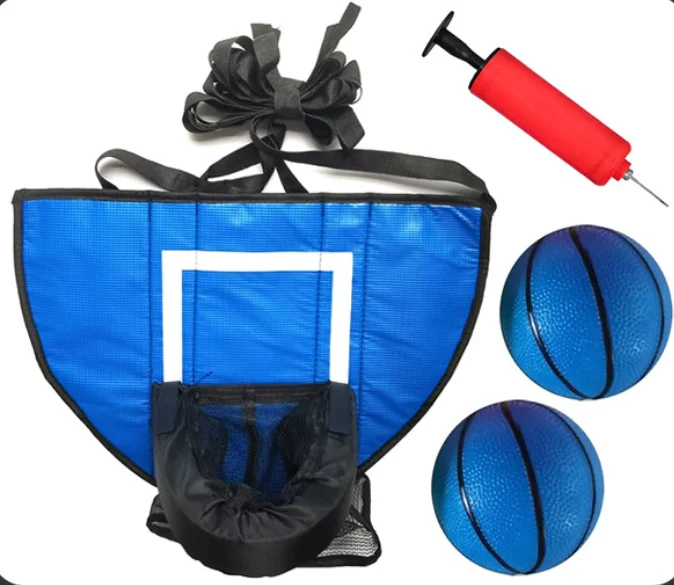 Wall Mounted Door Basketball Hoop Indoor Set for with Pearl Cotton Cushion and Oxford Cloth Cover Includes Foam Basketballs