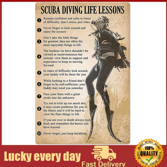 Scuba Diving Life Lessons Metal Signs Diver Posters Club Home Wall