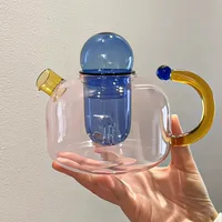 Tasse en verre résistante aux hautes températures contrastées, Filtration de séparation de l'eau et du thé, théière à petites bulles, poêle électrique en céramique 6