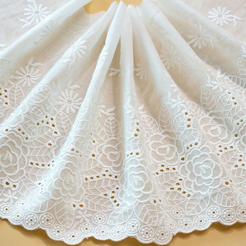 1 yard white clothing decoration accessories fabric DIY embroidery sewing lace