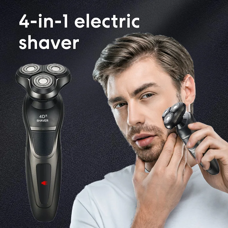 Smart 3-in-1 Rotary 3-blade Shaver Portable Full Body Wash Electric Shaver Men's Rechargeable Shaver Head Wash Shaver xiaomi mi 5 blade electric shaver replacement head