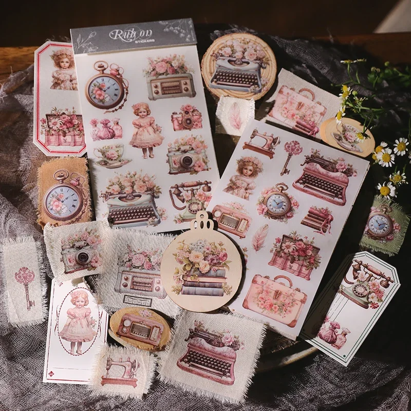 2 Sheet Vintage Floral Typewriter RUB ON Transfer Stickers Junk Journal Camera Girl Sticker Album Scrapbooking Material cartoon stickers decorative stickers self adhesive stickers stationery stickers paper stickers adhesive stickers decorative labels stickers cartoon sticker floral stickers diy scrapbooking accessories