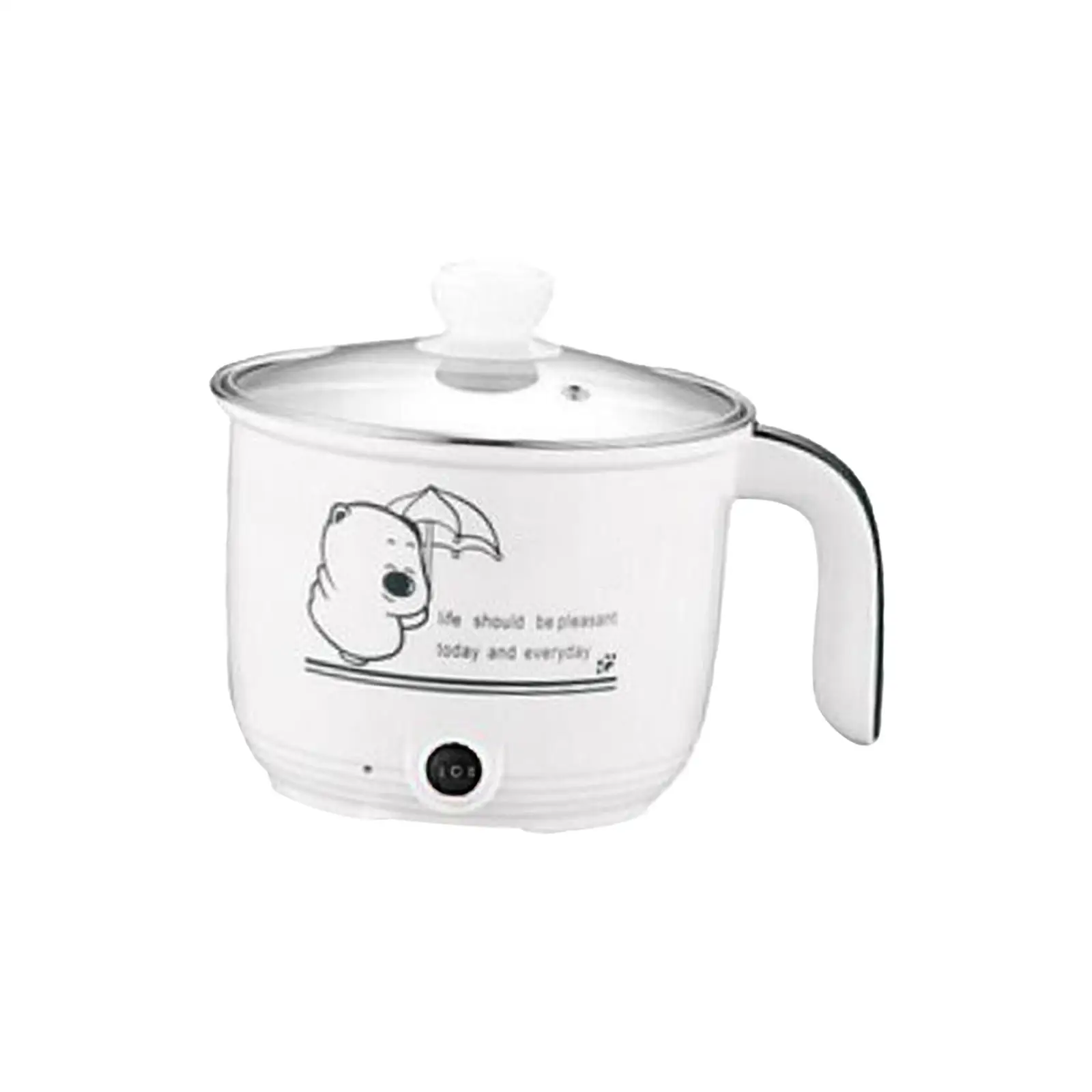 Electric Cooking Pot Nonstick 1.8L Stainless Steel Multifunctional 2 Gear Electric Skillet for Noodles Ramen Porridge Eggs 2