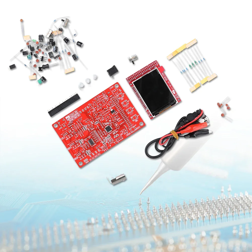 DS0138 Digital Oscilloscope 2.4 Inch TFT with LCD Display Alligator Probe Test Clip Fully Assembled for DIY Measuring Instrument digital oscilloscope