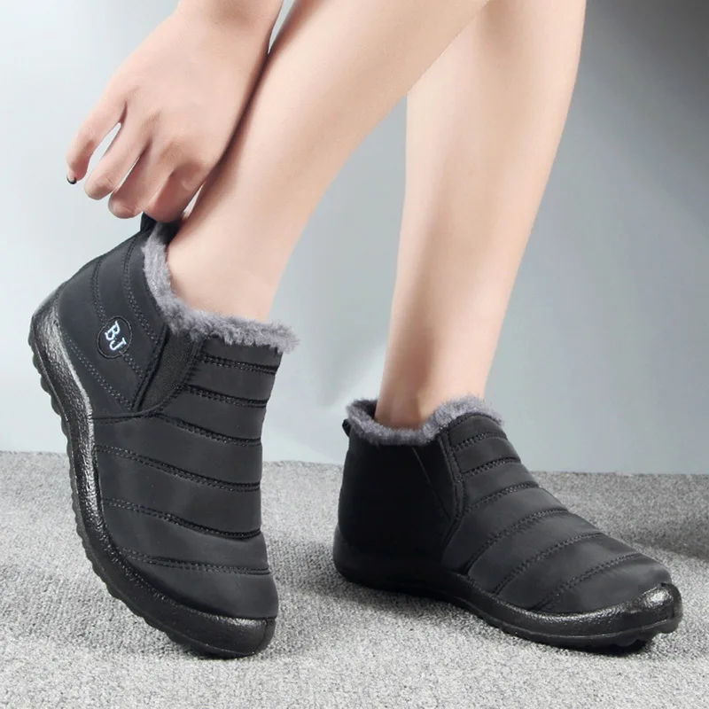 Winter Plush Boots for Men Waterproof Snow Boots Warm Fur Women's Ankle Non-Slip Casual Sneakers Hiking Shoes men sneakers outdoor boots
