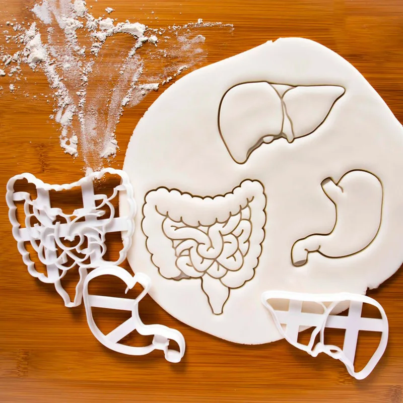 Internal Organ Cookie Embosser Mold Brain Heart Liver Stomach Fondant Cookie Cutter Medical Science Biscuit Mold DIY Baking Tool cookie cutter baking mold cookie mould cookie printing mold fondant cutter
