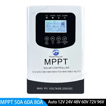 MPPT 50A 60A 80A Solar Charge Discharge Controller 230VDC PV Regulator สําหรับ 12 24 48 60 72 96V Lifepo4 แบตเตอรี่ลิเธียมแบตเตอรี่ 1