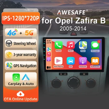 AWESAFE Radio Android de 9 pulgadas para Opel Zafira B Astra H 2005-2014, CarPlay inalámbrico y Android Auto, navegación GPS, soporte multimedia, control del volante, amplificador de subwoofer, cámara trasera con CAN-BUS, Plug and Play, DAB+, autorradio digital, radio estéreo para coche 2 DIN 1