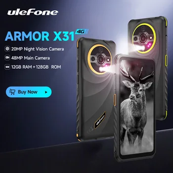 Ulefone Armor X31 4G Rugged Phone Android 14 Smartphone 6.56”12GB RAM 128GB ROM  48MP NFC Night Camera IR Blaster Global version