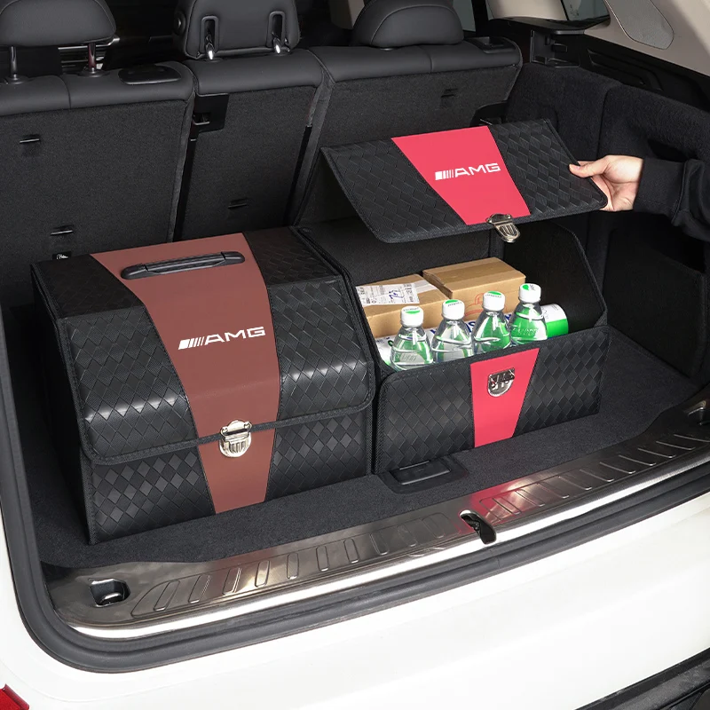 대용량 자동차 트렁크 정리함 가죽 수납함 타이어 밸브 캡 메르세데스 벤츠 AMG W223 W213 W206 W464 W247 W167 W166 용