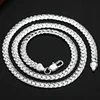 Hot luxury 925 Sterling Silver 5MM 18K Gold Full Sideways Chain Necklace For Woman Men Fashion Wedding Engagement Jewelry Gifts 2