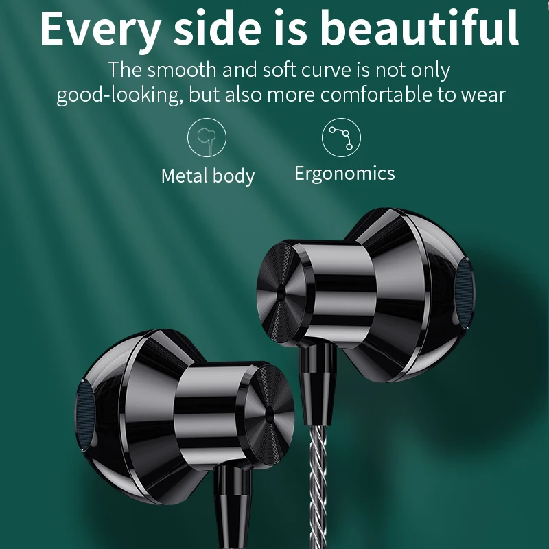 EARDECO F12 3.5MM Wired Headphones L Curved Plug Earbuds wired Earphone Inear Headphones Noise Canceling Headphone Headset for Phone - Image 4