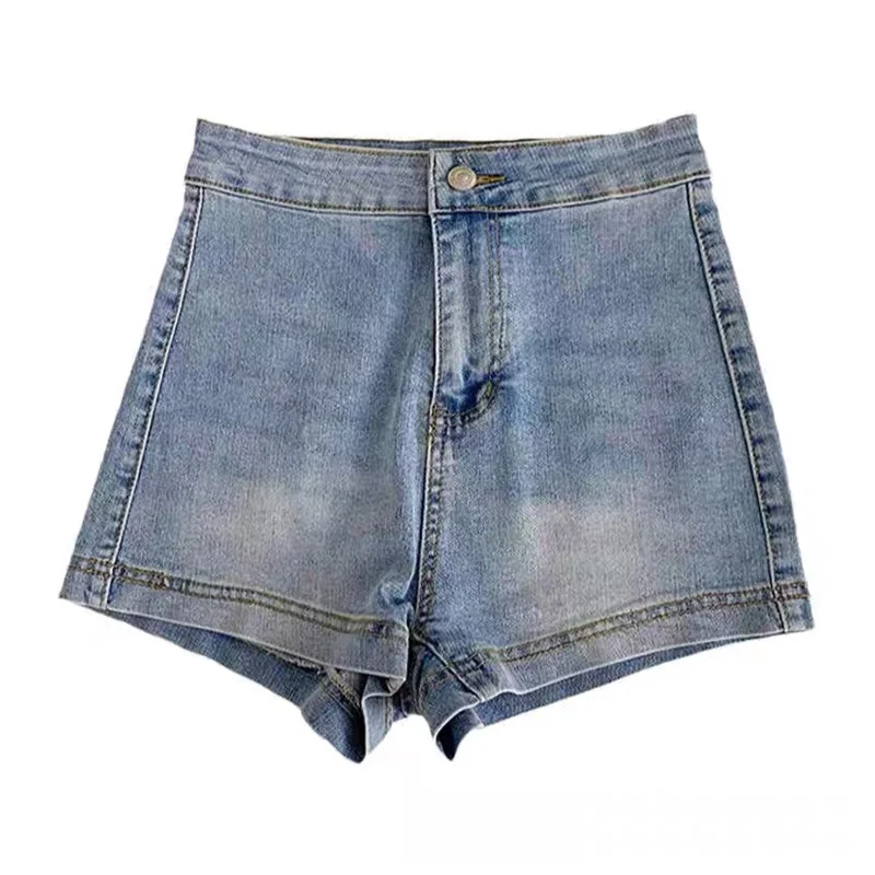

Joskaa Soild High Waist Denim Shorts Women Fashion Elastic Tight Hip Lifting Jean Short Pants 2023 Female Bottoms Streetwear