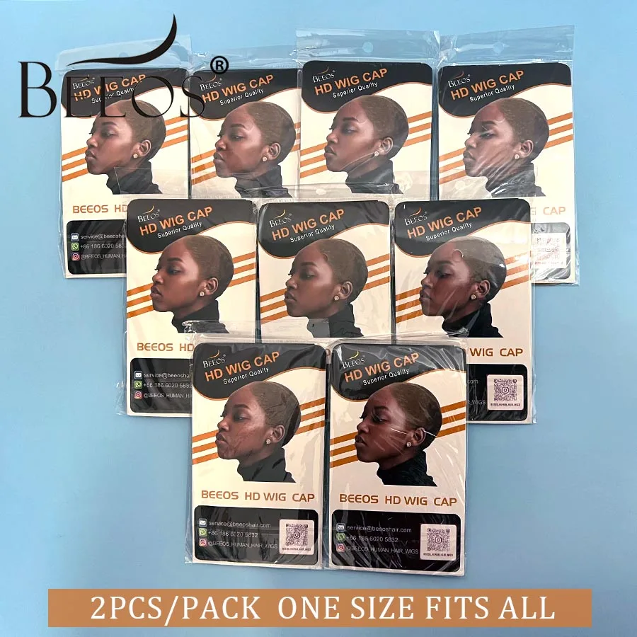 BEEOS HD Wig Caps Ultra Thin Stocking Mesh Invisible HD Lace Hair Hat One Size Fit All Silky Wig Cap For Human Hair Accessories