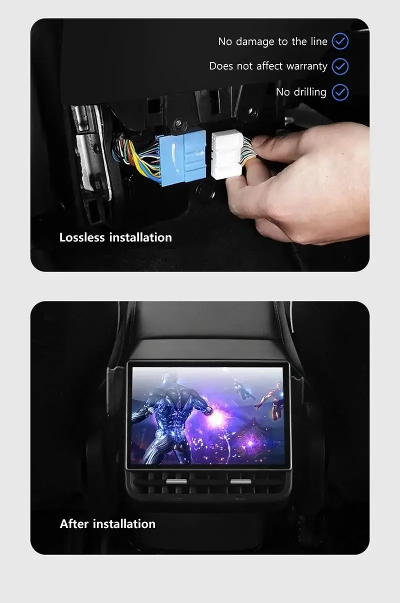 For Tesla All Model Y& Model 3 8.66 Inches Rear Display Android 13 WIFI Entertai
