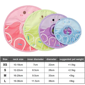 Cat Recovery Collar Lightweight Soft Cat Cone Cute Donut Shape Adjustable Waterproof Pet Collar After Surgery to Prevent Licking 6