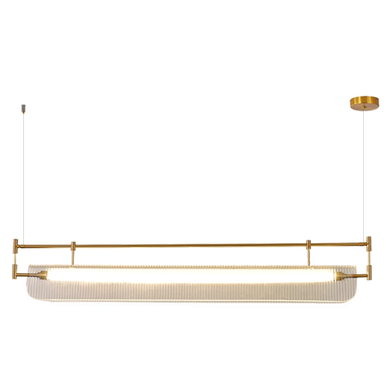 Simple restaurant chandelier modern fashion designer dining table bar design sense long stripe lamps