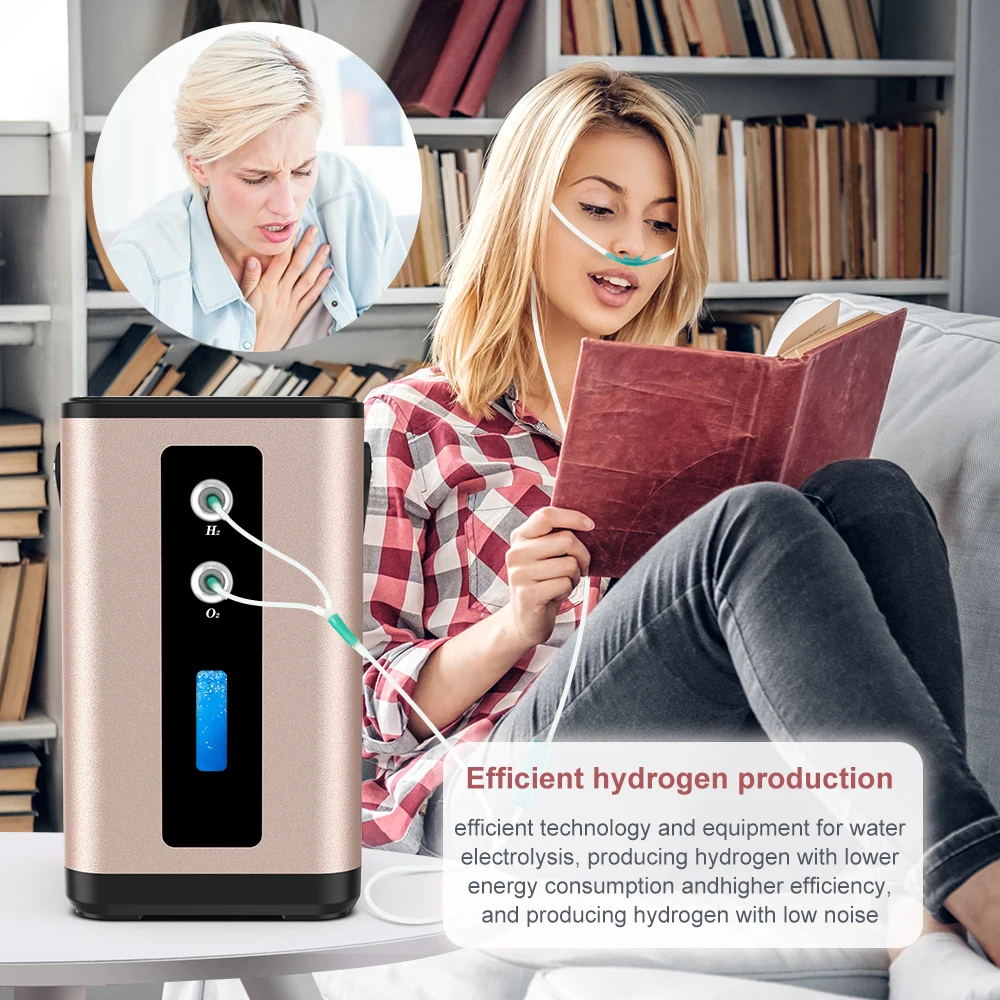 เครื่องผลิตไฮโดรเจนแบบพกพา เครื่องสูดดม H2 ขนาด 450 มล. สำหรับใช้ในบ้าน เครื่องทำน้ำไฮโดรเจน โมเลกุลไฮโดรเจนเพื่อสุขภาพ พร้อมกระเป๋าเป้ฟรี 1