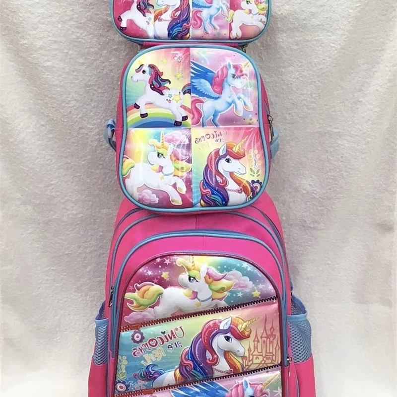 

kids trolley wheeled Backpack set Children backpack with Wheels Trolley Bag For School Rolling backpack Bag For girl boy school
