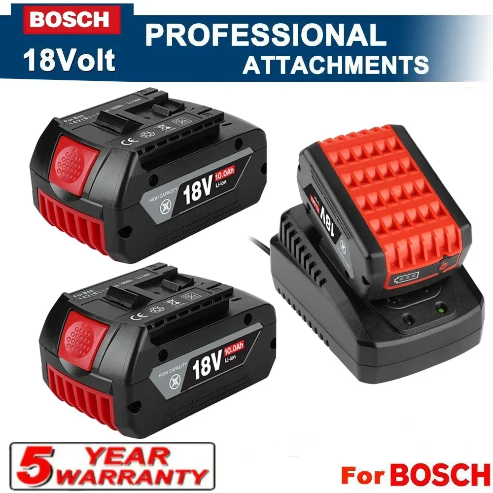 

NEW 18V 10Ah Rechargeable Li-ion Battery For Bosch 18V Power tool Backup 10000mah Portable Replacement BAT609 Indicator light