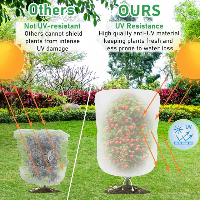 Plant Protection Bag Garden Netting Cover with Zipper Drawstring Garden Insect Netting Transparent Bird Plant Barrier Screen 3
