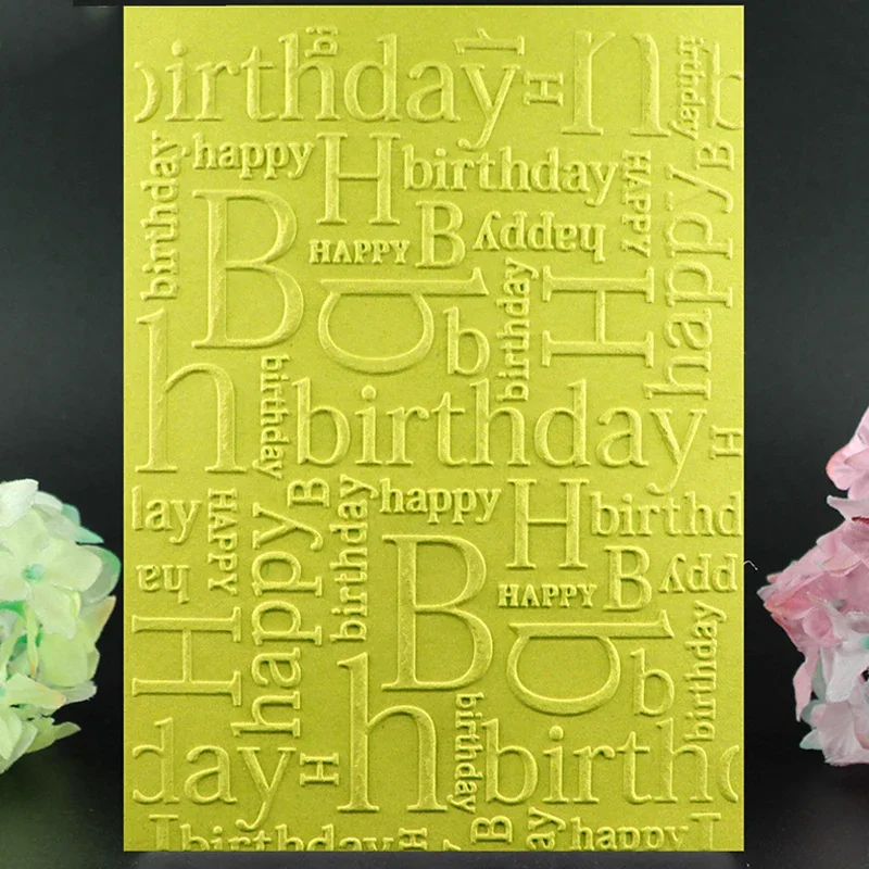 Happy Birthday Plastic Embossing Folder DIY Craft Template Molds Stamp Stencils Scrapbook Paper Cards Photo Album Making Tools