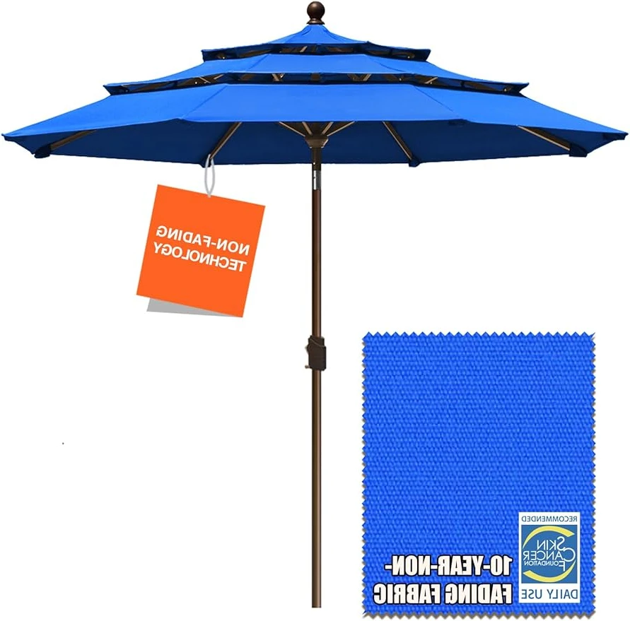 

10 year non-fading sunshade umbrella 9 feet 3 level Market umbrella Terrace umbrella Outdoor table ventilation