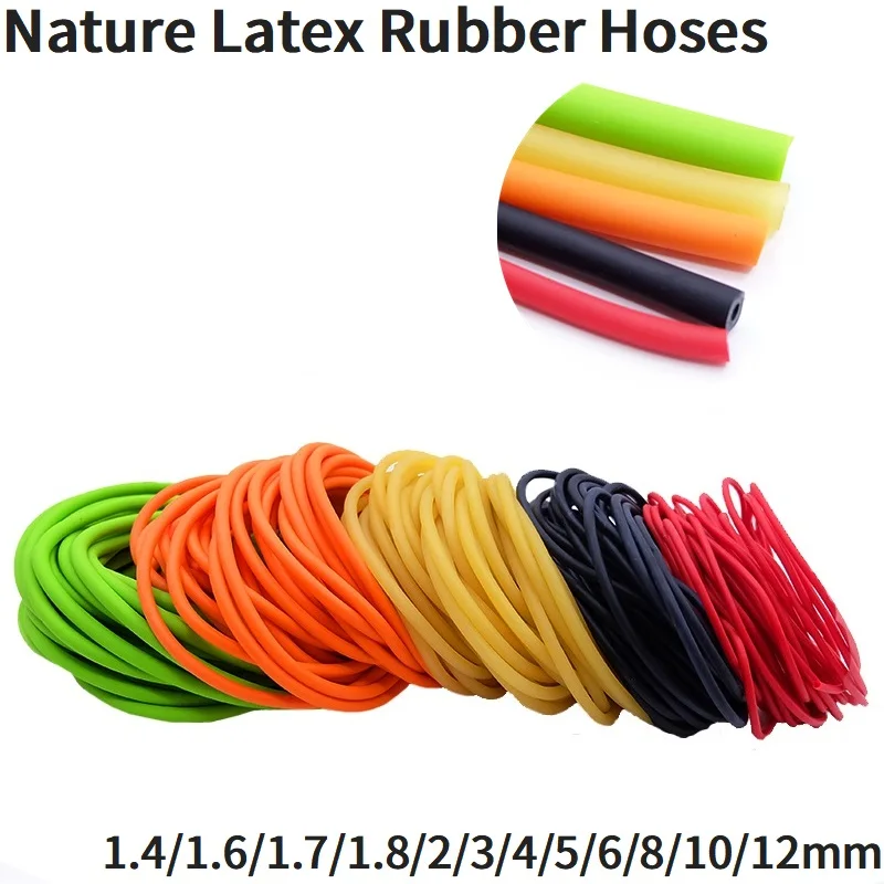 Rubber Hose Nature Latex Rubber Hoses 2 3 4 5 6 7 9 10 12 14 17 mm ID x OD High Resilient Elastic Surgical Medical Tube Slingshot Catapult