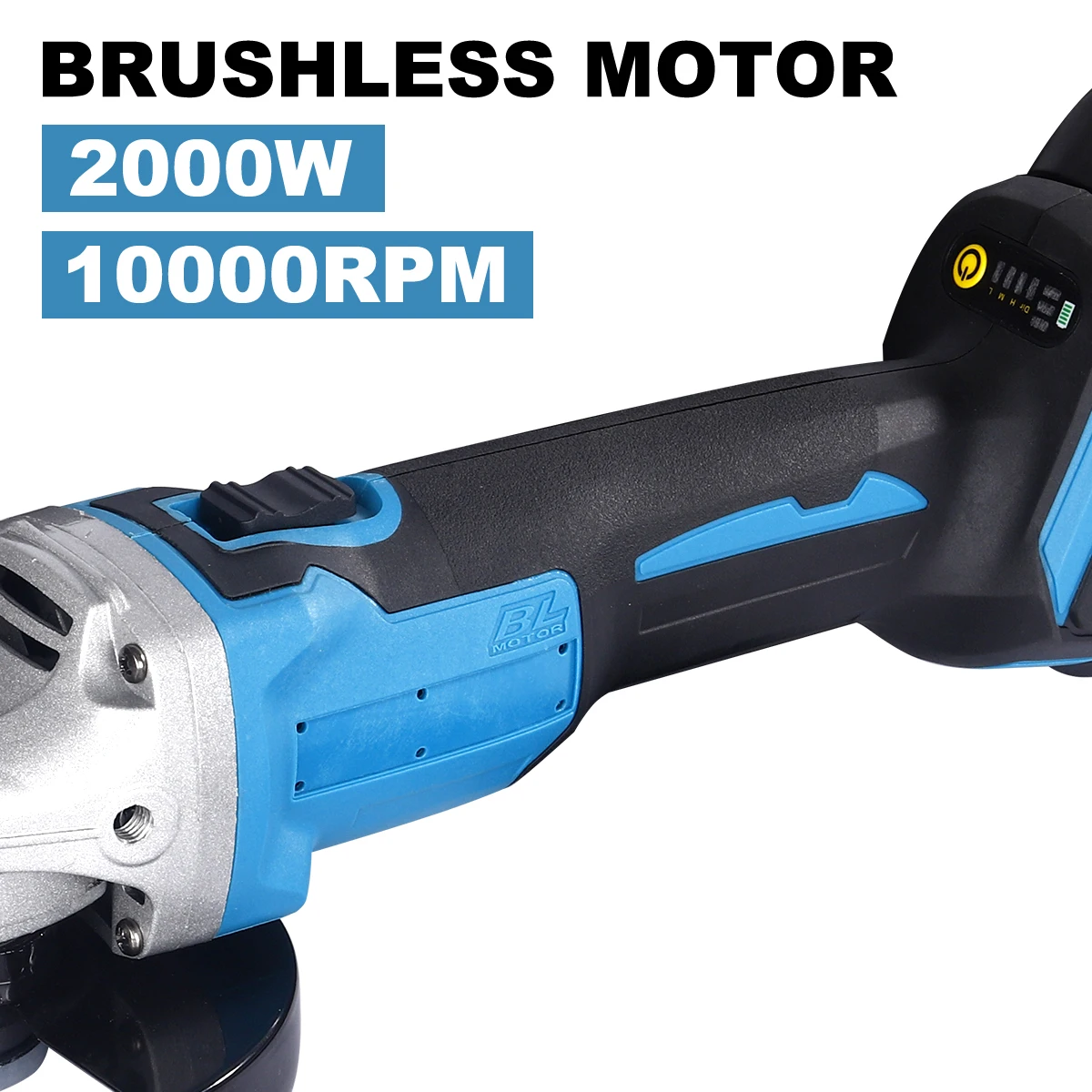 Elikliv Brushless Angle Grinder, Electric Cordless Angle Grinders Tool 100mm 800w 18v Li Ion Brushless Motor Compatible With Makita For Cutting Grinding Polishing 1191146133 - View #2