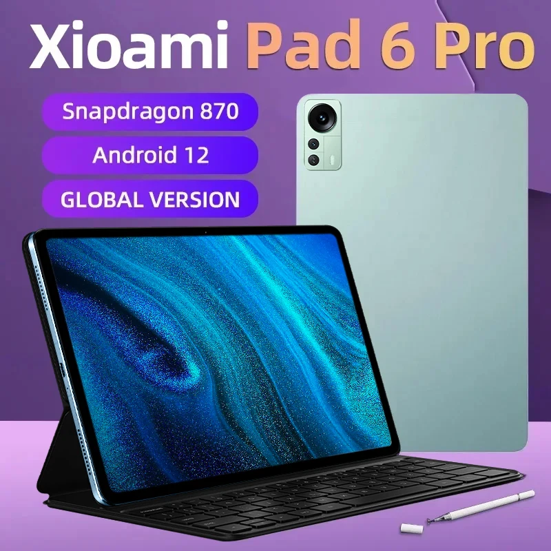 2023Nuovo Tablet Originale Versione Globale Pad 6 Pro Android 12 Snapdragon 870 Tablet Pc 5G Phonecall Wifi 4K Hd Schermo Google Play