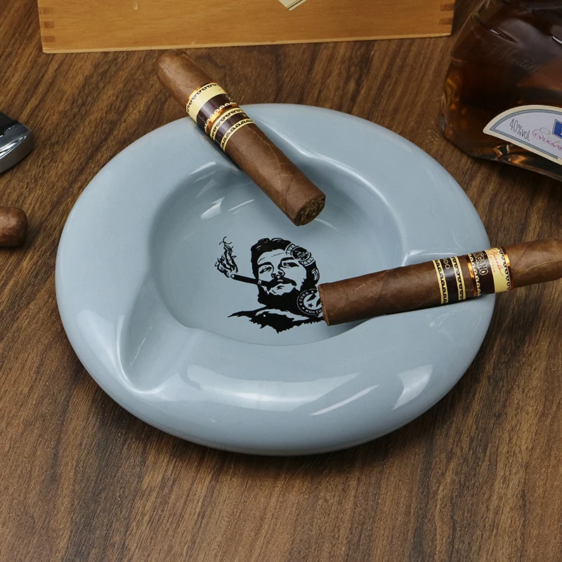 

Cigar Ashtray Portable Ceramic 3 Cigars Ash Tray Cuba Cigar Gadgets Tobacco Cigarette Travel Ashtrays Holder Smoking Accessories