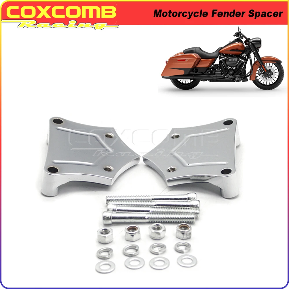 

Кронштейны для передних крыльев мотоцикла 0,89 дюйма, черные хромированные распорки, крепежные болты, брызговики для 21 дюйм Harley Touring 2014-2019