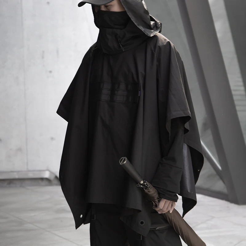 WHYWORKS 19AW cyberpunk ninja style black coats dark wear waterproof jackets techwear lightweight jacket tech coat 3