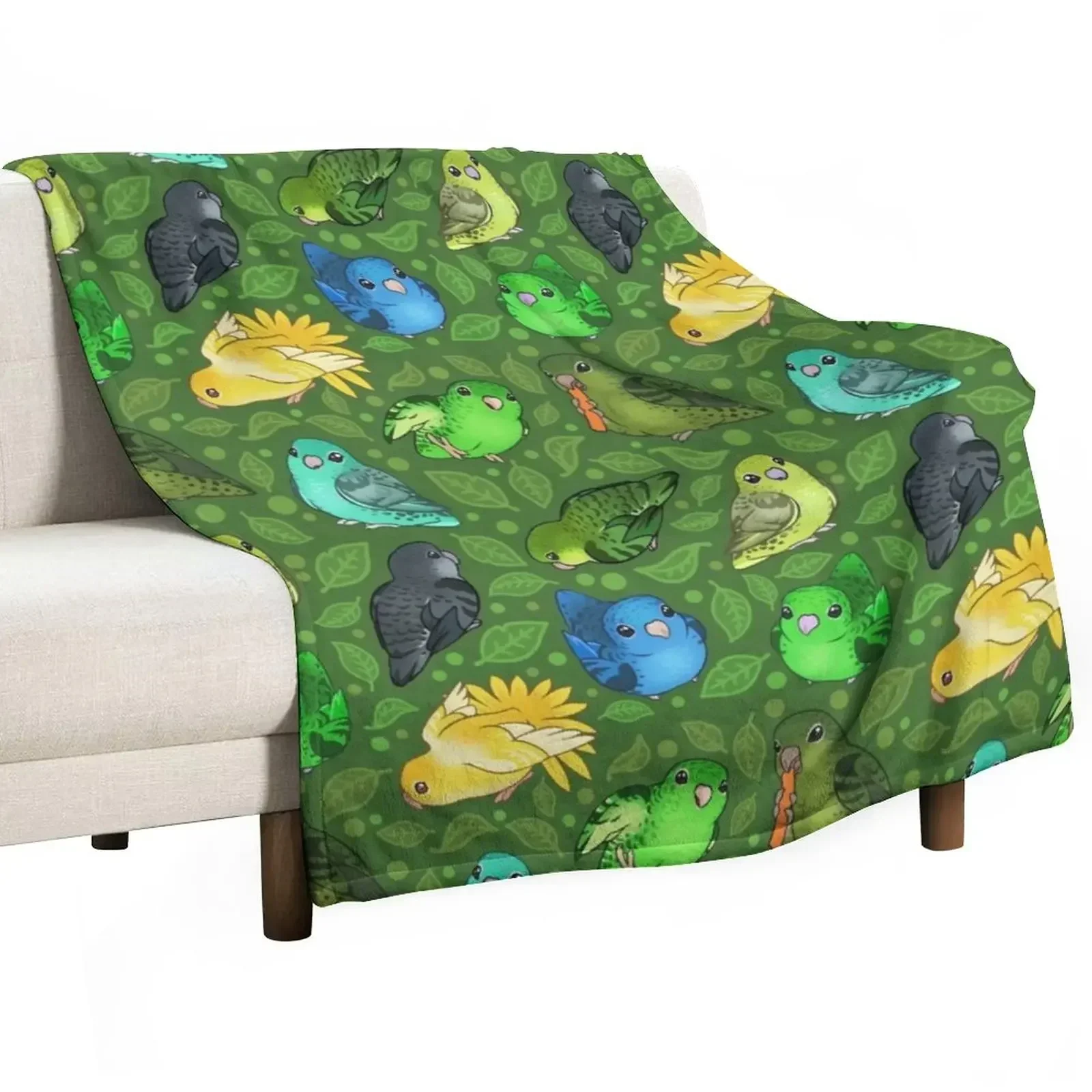 

Lineolated Parakeet Cuties Throw Blanket Single Flannel Blankets