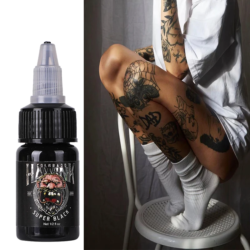 8 oz Professional Black Tattoo Ink For Body Painting Art Natural