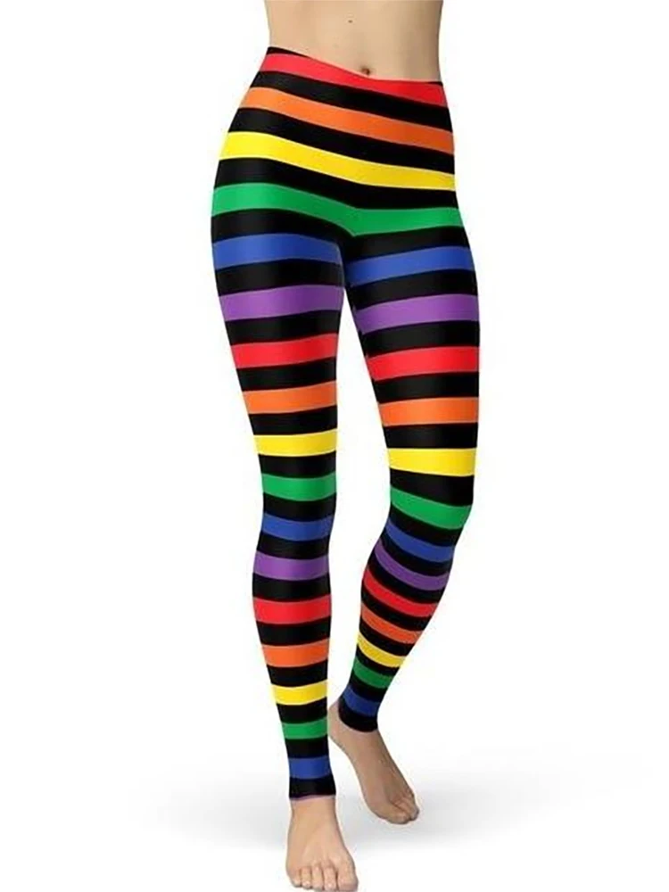 Rainbow Colors Gym Yoga Legging 3D All Over Print Sexy Casual Streetwear US Size Fitness Elastic Women Girl Clothing