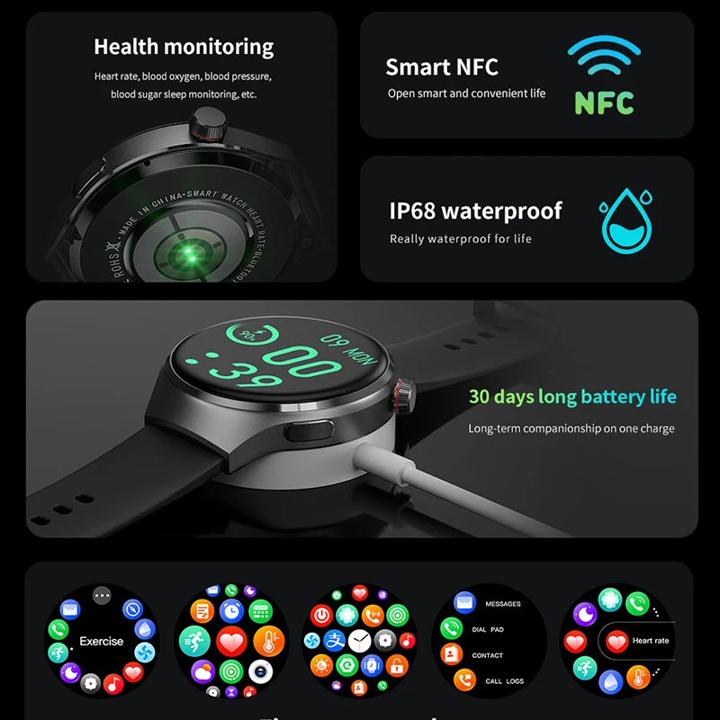 2024 New GPS Trajectory Smart Watch Men GT4 Pro 360*360 HD Heart rate IP68 Waterproof Smartwatch BT Call NFC Compass Watch 4 Pro 5 2024 New GPS Trajectory Smart Watch Men GT4 Pro 360*360 HD Heart rate IP68 Waterproof Smartwatch BT Call NFC Compass Watch 4 Pro 5