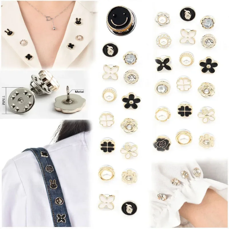 10pcs/Lot Button Brooch Prevent Accidental Exposure Buttons Brooch Pins Badge Cufflinks Button Detachable Button Clothes Decor