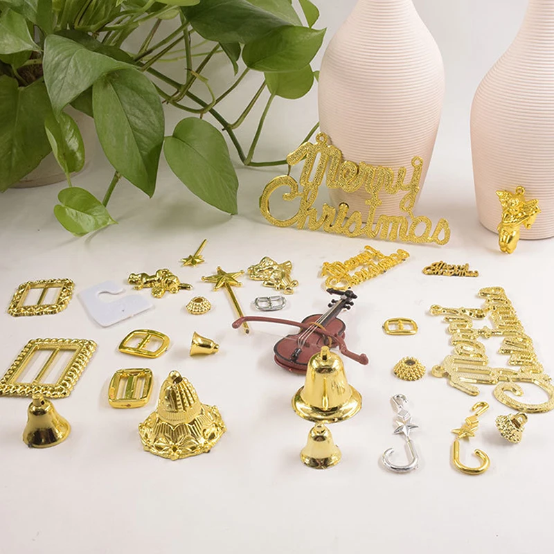 1pc Miniature Electroplated Gold Musical Instrument DIY Small Pendant Child Pretend Play Toy Christmas Tree Decor Accessories christmas decorations