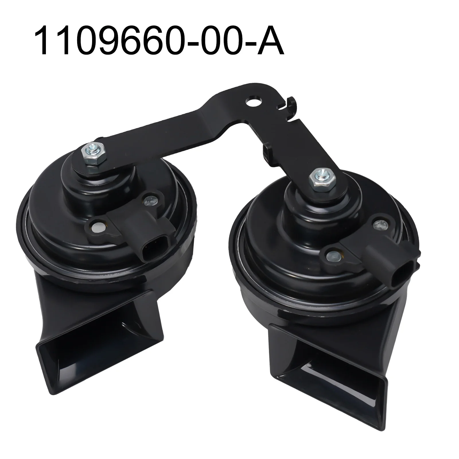 

2 Pcs Car Air Electric Super Loud Snail Horn Double Whistle Sound For Tesla Model 3 110966000A Black ABS Multi-Tone Claxon Horns