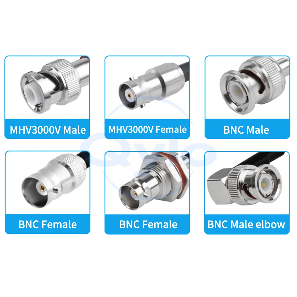 3000V Hochspannungskabel BNC Hochspannungs-Verbindungskabel MHV zu BNC Stecker/Buchse RG142 Koaxial-Testkabel MHV3000V (1 Stück)