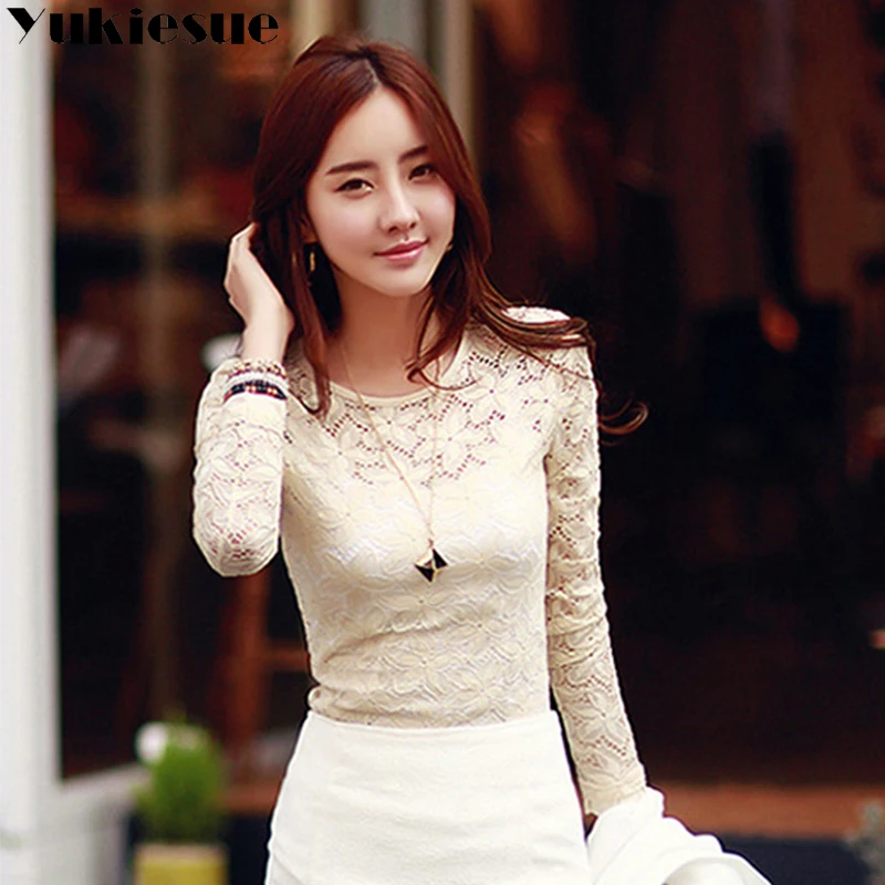 

Кружевная блузка женская рубашка блузки женские топы и блузки с длинным рукавом зимние осенние блузки Женская мода 2022 одежда 5XL